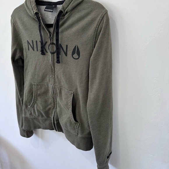 Nixon Women’s Olive Zip Up Hoodie - Size: Small - Picture 3 of 8